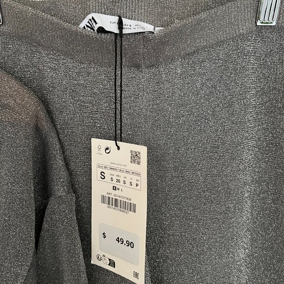 NWT Zara Metallic Silver Matching Set - Picture 6 of 8